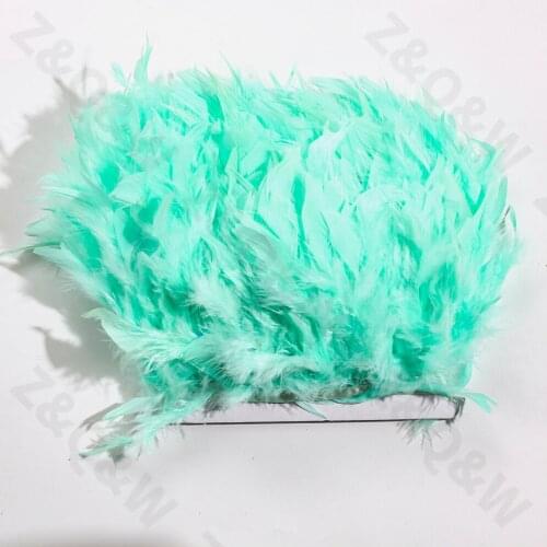 New style 10-15CM (4-6 inches) turkey feathers dyed into thin lotus green and made into 2-10 meters selvedge festive dress skirt