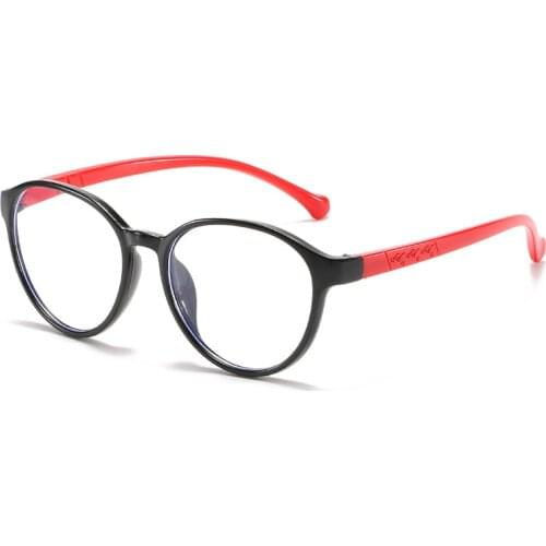 New Anti blue light childrens plain glasses fashion small round frame light comfortable lens students glasses online classes