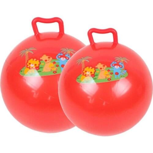 Handle Hopper Ball with Cartoon Pattern Bouncing Inflatable Toy for Kids
