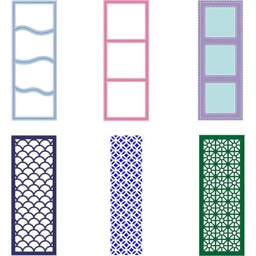 Slimline Square Rectangle Frame Background Metal Cutting Dies Scrapbooking DIY Card Album Making Crafts Stencil New Dies 2021