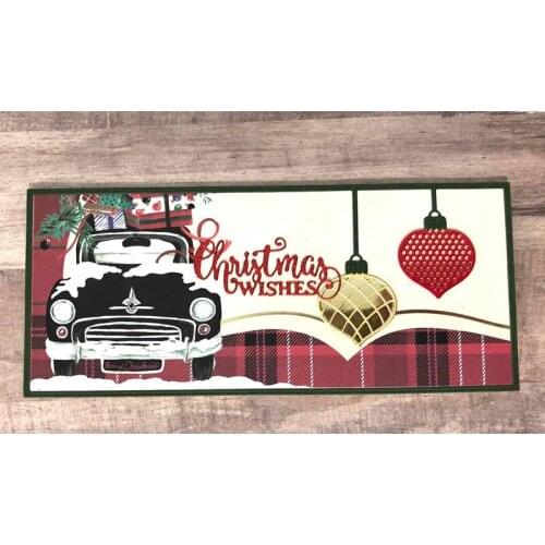 Slimline Christmas Ornaments Landscape Metal Cutting Dies Stencils for DIY Scrapbooking photo album Decorative DIY Paper Cards