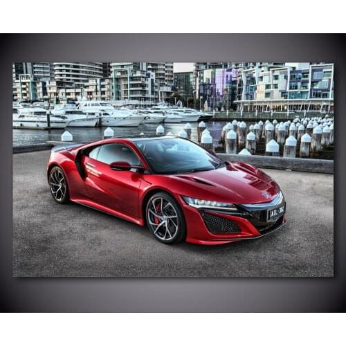Modern Paintings Wall Art SportsCar Honda NSX Red Metallic Vehicle Pictures Canvas Art Posters and Prints For Living Room Decor