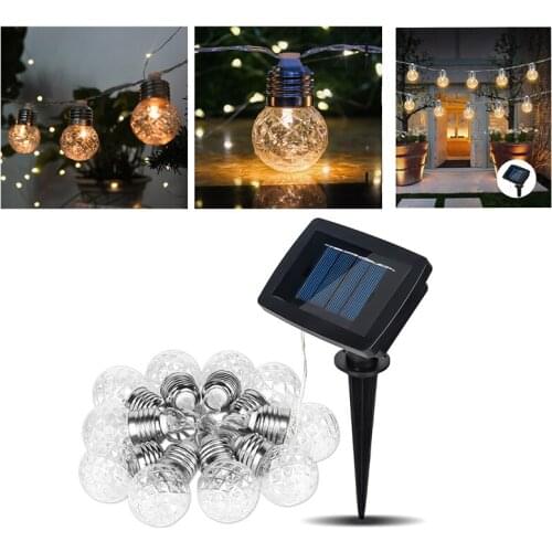 Solar LED String Lights Holiday Garden Decoration Bulbs Outdoor Waterproof Courtyard Garden Decoration Christmas Tree Lighting