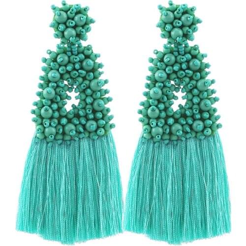 Sehuoran Bohemian Big Tassel Earrings For Women Female Fringe Fashion Statement Large Drop Dangle Earrings Boho 2019 New Jewelry