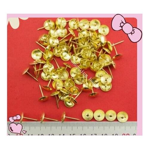 11mm*19mm Fasteners gold color iron Upholstery Nail Jewelry Box Wall Door Sofa Furniture Decorative Tack Stud Pushpin