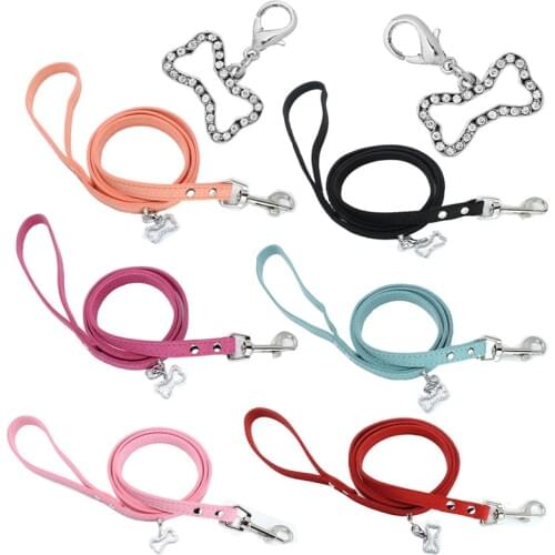 20 Pieces/Lot) High Quality Dog Leashes Suede Material 1.5*120cm for Small Medium Dogs Leash