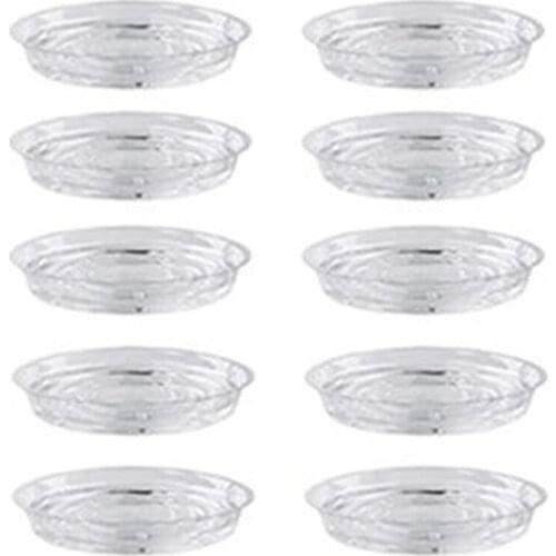 Practical Plant Saucers, 10 Pack of 30cm (12 Inch), Transparent Flower Pot Drip Trays for Indoor & Outdoor Plants Garden Clear