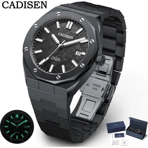 2021 New CADISEN Automatic Mechanical Watch Mens Top Luxury Brand Mens Watch Business Stainless Steel Strap Waterproof Watches