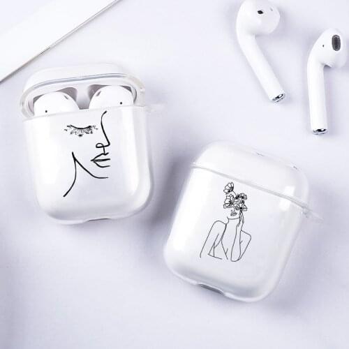 Art Retro Abstract Geometry Earphone Case for Airpods 1 2 Wireless Earphone Case Cute Soft Silicone TPU Cover
