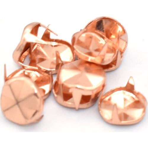 Decorative Studs Rose Gold Claw Studs Rivet 9mm Spike Nailhead Iron Studs Making Hardware Purse Craft Bag Leather DIY Accessory