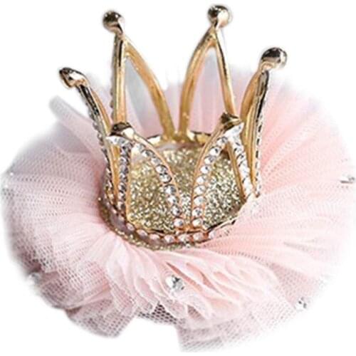 Children Kidds Girl Princess Rhinestone Crystal Lace Crown Hairpin Clip New Style Gift Decoration Accessory