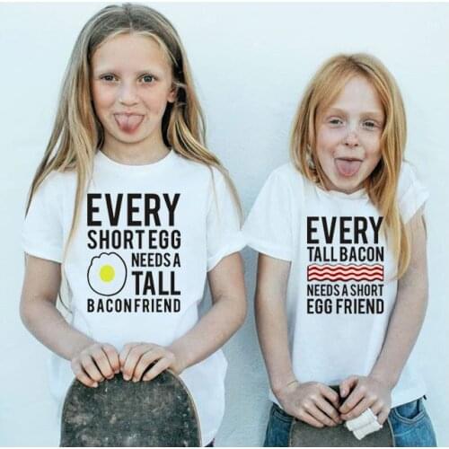 Every Tall Bacon and Short Egg Need Each Other kids shirt Matching Best Friends tops Cute BFF Matching Tee Best Friend T-shirt