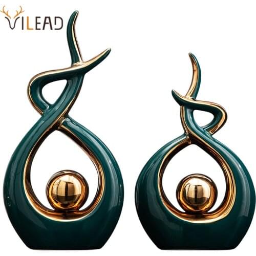 VILEAD Ceramic Abstract Small Figurines Nordic Creative Ornaments Bookshelf TV Cabinet Living Room Porch Decorations Loft Gifts