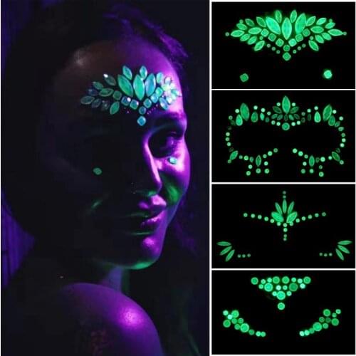 Crystal Diamond Jewelry Face Sticker Eyebrows Eyes Decor Dress up For Halloween Party Dance Stage Performance