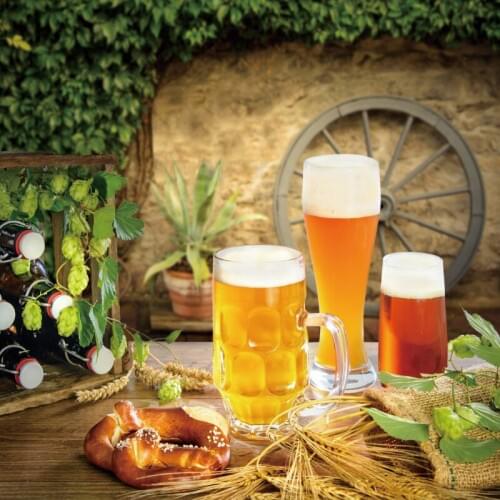 Laeacco Photo Backdrop Happy Oktoberfest Beer Festivals Wooden Wheel Wheat Party Photography Background Photocall Photo Studio