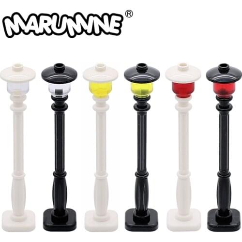 MOC Bricks Retro Street Light Lamp 10PCS City Park Road Street View DIY Creative Building Blocks Assembles Particles Parts