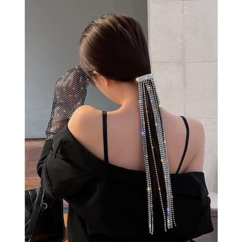 Sweet Diamond Tassel Hair Accessories For Women Girls Silver Alloy Hair Barrettes Pins Hairbands Headwear Female Hair Ornaments