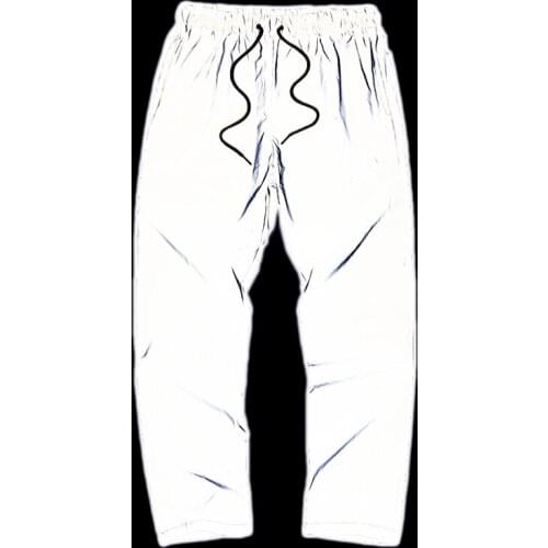 Men Streetwear Night Reflective Straight casual pants fashion male Elastic waist Harajuku Jogger trousers Skateboard sweatpants