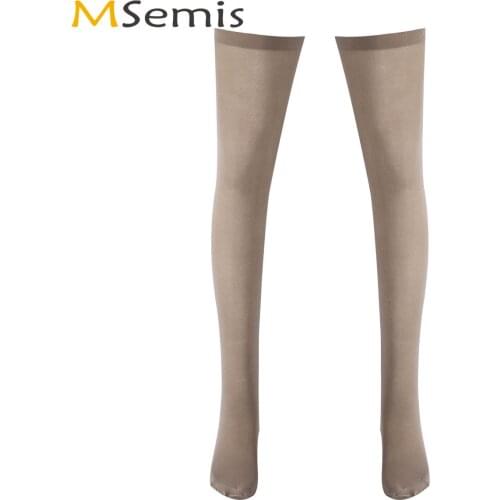 Mens Sissy High Socks Long Tube Over Knee Stockings Sexy Crossdressing Slim Long Sock Hosiery Male Gay Cosplay Stocking Lingerie