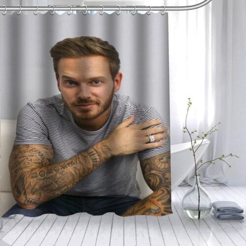 New Arrival M Pokora Shower Curtain Polyester Fabric High Defintion Print Bathroom Curtain Waterproof 12 Hook Bath Curtain