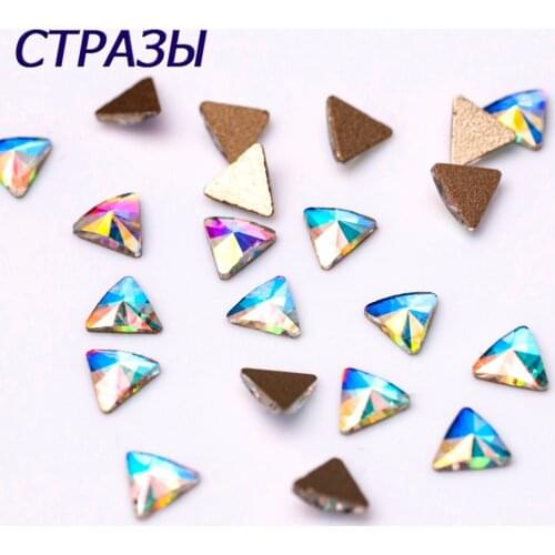 New Selling Nail Rhinestone 5mm triangular Flatback Crystal stones 20pcs For DIY Nail art Decoration