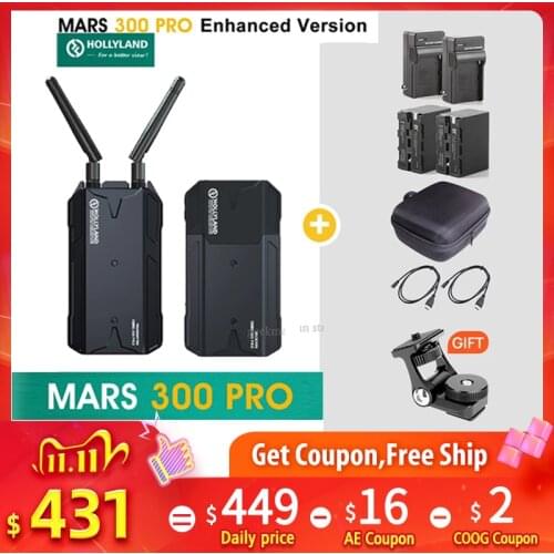 NEW Hollyland Mars 300 Pro Dual HDMI Cable-Compatible 300ft Transmission System Built-in Wireless Transmitter for DSLR Camera