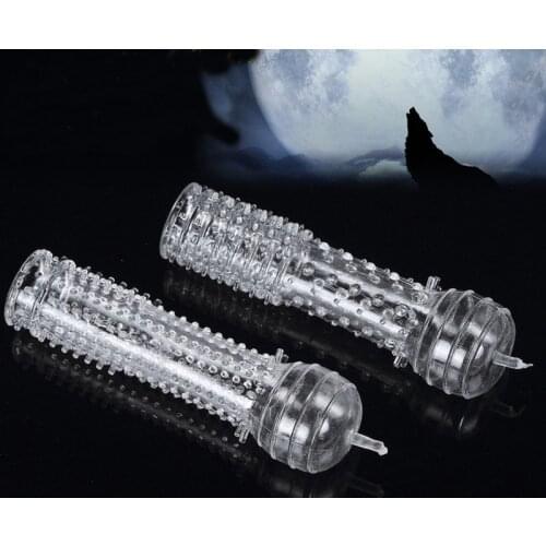 2pcs/set Reusable dotted Cock condoms Penis Sleeves Condom For Men Penis Ring Cock Ring hc002