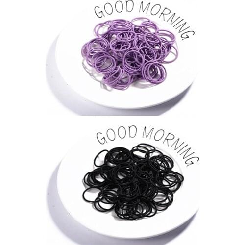 200/1000Pcs Girls Colourful Ring Disposable Elastic Hair Bands Ponytail Holder Rubber Band Scrunchies Kids Hair Accessories