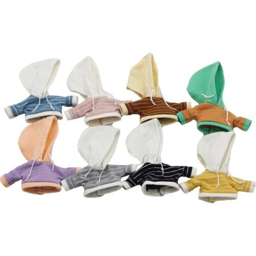 Cute OB11 Striped Sweatshirt with Hood T-shirt Clothes are suitable for 1/12 BJD Doll and Obitsu11,YMY,DOD BJD Doll Accessories