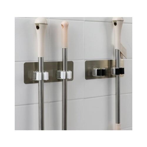 Kitchen Tool Broom Broomstick Mop Storage Rack Brush Hanger Wall Mounted Mops Organizer Holder Maximum Load Bearing 5KG 1 Pc