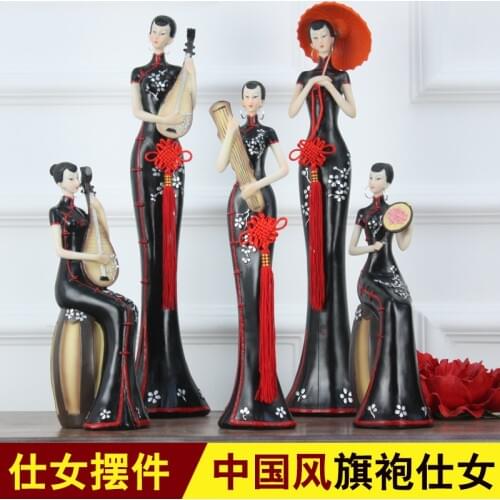 Wedding decoration Mego creative home resin craft products ornaments of modern Chinese ladies new China wind cheongsam beauty fi