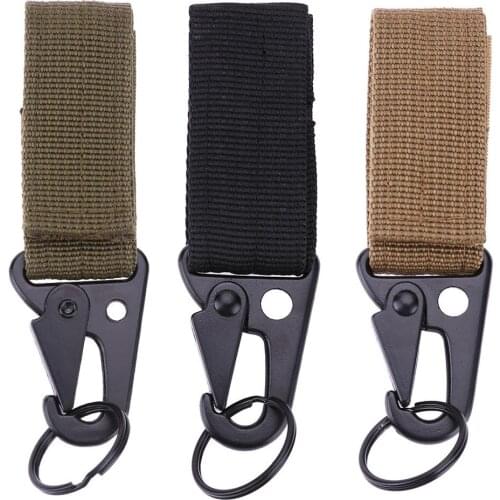 Outdoor military Nylon Webbing Buckle Hook Water Bottle Holder Clip EDC Climb Carabiner Belt Backpack Hanger Camp