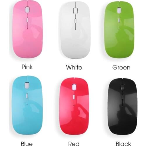 Kebidumei Ultra thin 2.4G Wireless Mouse USB Optical Mouse Gaming Mice Cordless Laptop Computer Mouse USB Receiver