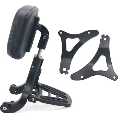 Multi-Purpose Driver Passenger Backrest Black Chrome For Harley Touring 2014-2020