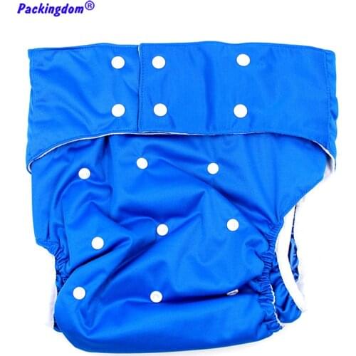 Adult Waterproof Nappy Pants Incontinence Cloth Diaper All in One Size Adjustable Reusable Nappy Fashion Blue with 2pcs Inserts