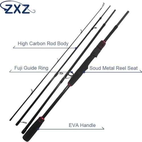 ZXZ 2.1m/2.4mLure Rod 4 Section Casting Travel Carbon Spinning Rod Vava De Pesca Pole Portable Fishing Rod Saltwater Rod