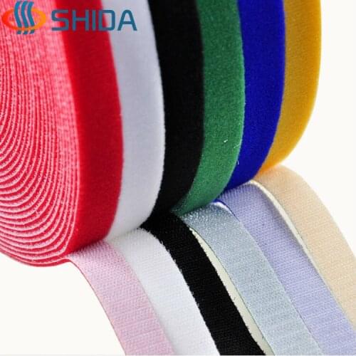 1" 25mm Width 25 meters/Roll Cable Ties Colorful Magic Nylon Tapes Hook and Loop Fastening Tapes for Wire Management