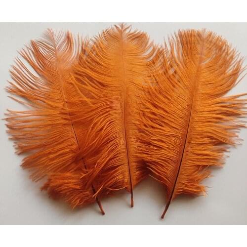 Hot 10pcs High Quality Deep Orange ostrich feathers 6-8 inches/15-20 cm for Wedding Party Decor Accessories Wedding Decoration
