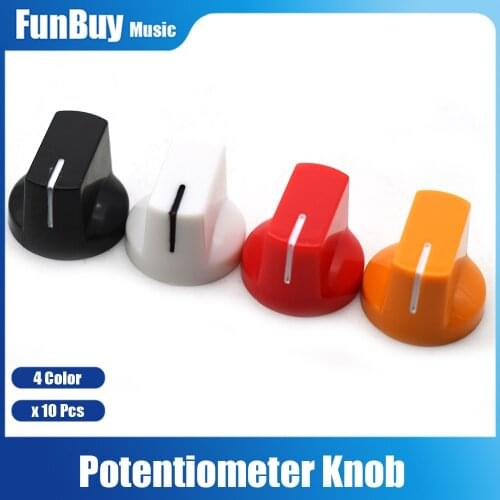 10pcs Multi Color Flat Head Guitar Pedal Knob Electric Guitar Pot Potentiometer Knobs Guitar Accessories
