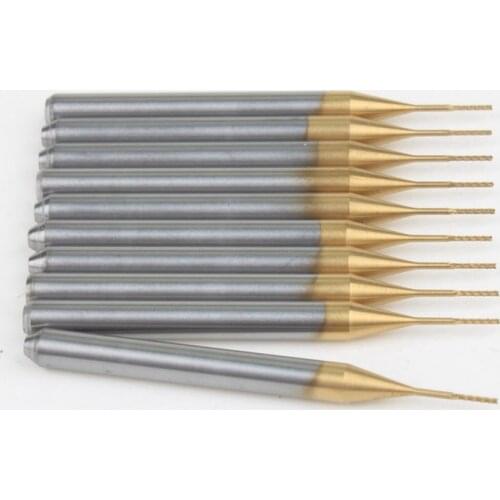 10PCS Titanium Coat Carbide 3.175mmX0.5mmX3mm End Mill Engraving Bits CNC Rotary Burrs