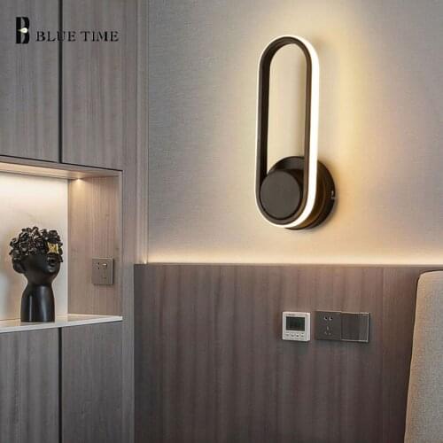 12W Black&White Modern Led Wall Lamp For Bedroom Living room Dining room Bedside Light Home Sconce Wall Light Fixtures 110V 220V