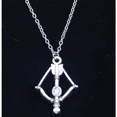 20pcs New Fashion Necklace 20mm crossbow bow Pendants Short Long Women Men Colar Gift Jewelry Choker