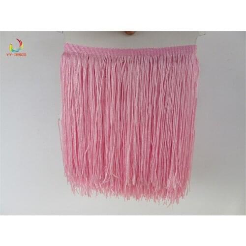 20CM Long 10 yard/lot Polyester Fringe Trim pink Tassel Ribbon Lace Accessory Sew Latin Dress Garment Curtain DIY Accessories