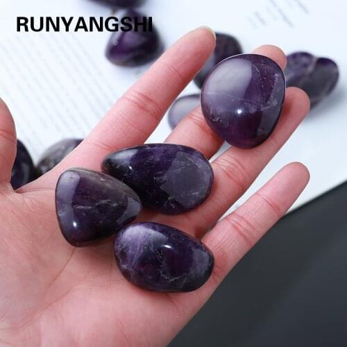 50g/bag Natural Dark Amethyst Stone polished purple Crystal Rock Collectible Minerals Specimen for Home Decor