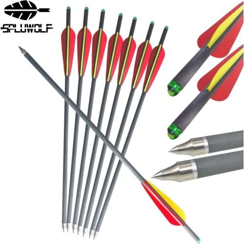 8.8mm flechas de carbono Archery Hunting Crossbow Bolts 20 Inch 13.5"16"17"18"Crossbow Shooting Pure Carbon Arrows