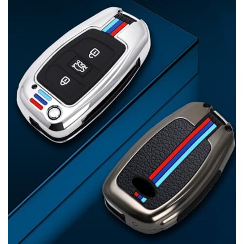 Hot Sale Car Key Case 2/3/4 BTN Folding Keychain Control Fobs Protector Cover Skin For Hyundai Santa Fe Sonata Tucson IX35