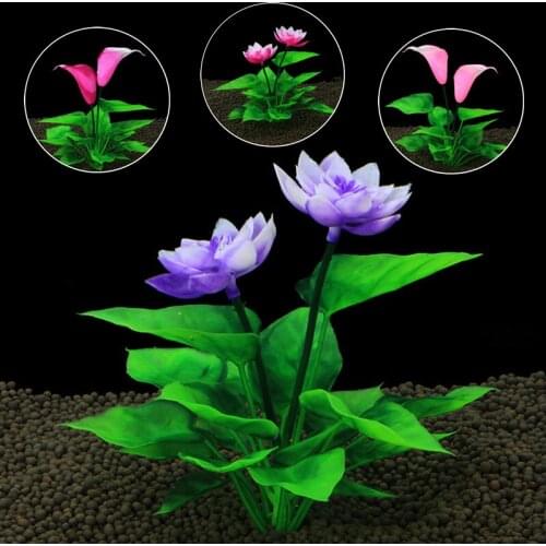 15cm Fish Tank Water Lotus Plant Aquarium Decoration Plastic Artificial Plant Lotus Ornament Aquarium Background