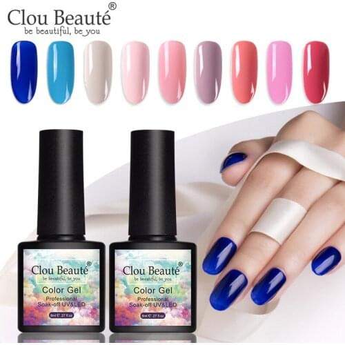 Clou Beaute 8ml Gel Nail Polish 131 Colors Art Lacquer Decoration UV LED Varnish Soak Off Nail Coffee Blue Series Nail Varnich