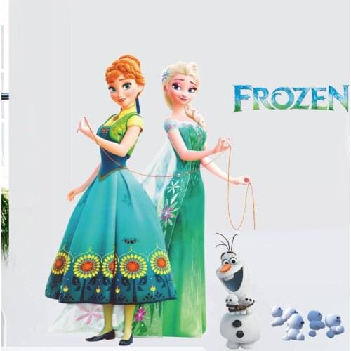 Cartoon Disney Frozen Elsa Anna Princess Wall Stickers For Kids Room Home Decoration Diy Pvc Decals Anime Mural Art Movie Poster
