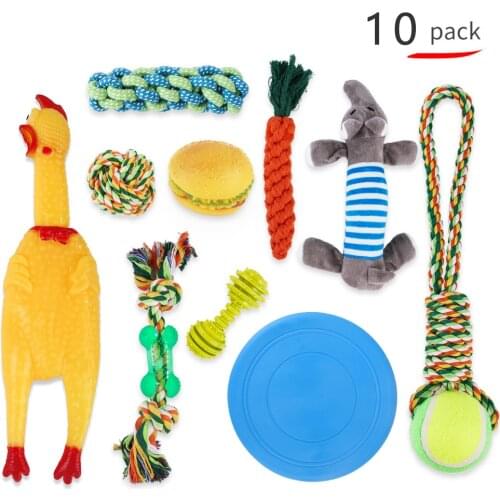 10Pcs Dog Toy Sets Chew Rope Toys for Dog Chewing Toys for Dog Outdoor Teeth Clean Toy for Big Dogs Juguete para Perros